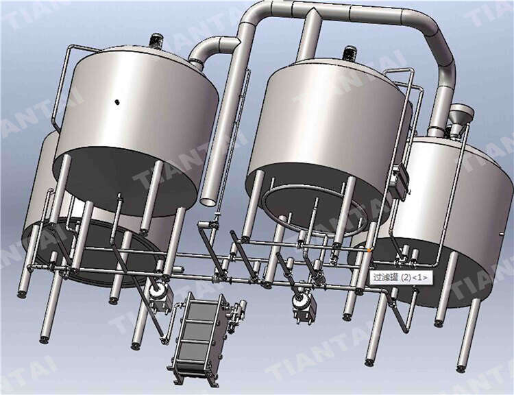 3d brewery design for 3000liter brewhouse steam heated
